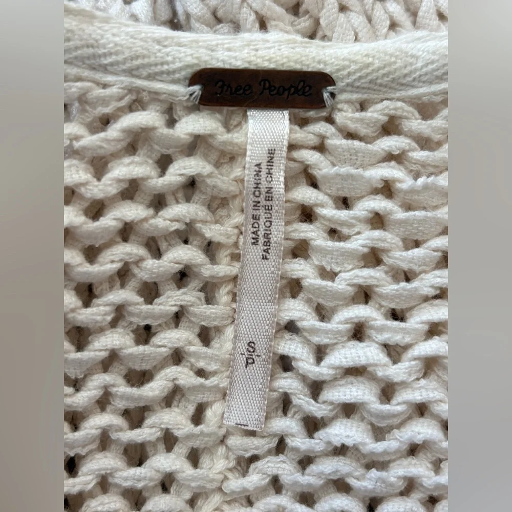 Free People 'Simply Sienna' cardigan in ivory cotton blend size Small